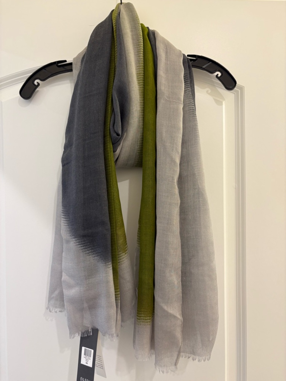 NWT Eileen Fisher Lightweight Olive & Gray Wrap